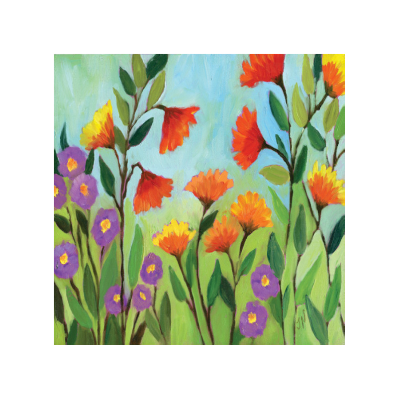 Πίνακας σε καμβά με Ζωγραφική με πολύχρωμα λουλούδια